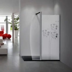 Ambiance Sticker Film Fenêtre Anti Regard Occultant - FLEURS ARTISTIQUES - Stickers Autocollant Brise-Vue pour Vitre & Porte de Douche - 145x55cm