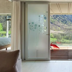 Ambiance Sticker Film Fenêtre Anti Regard Occultant - FLEURS ARTISTIQUES - Stickers Autocollant Brise-Vue pour Vitre & Porte de Douche - 145x55cm