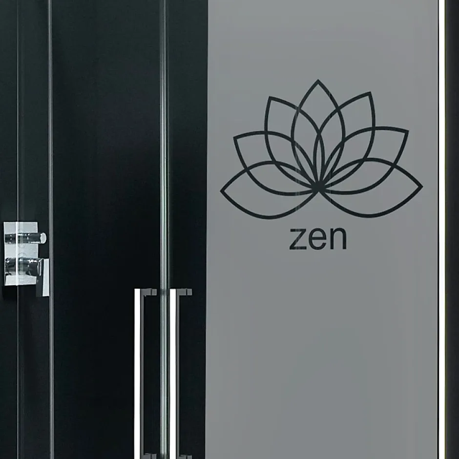 Ambiance Sticker Film Fenêtre Anti Regard Occultant - ZEN FLEUR DE LOTUS - Stickers Autocollant Brise-Vue pour Vitre & Porte de Douche - 185x55cm