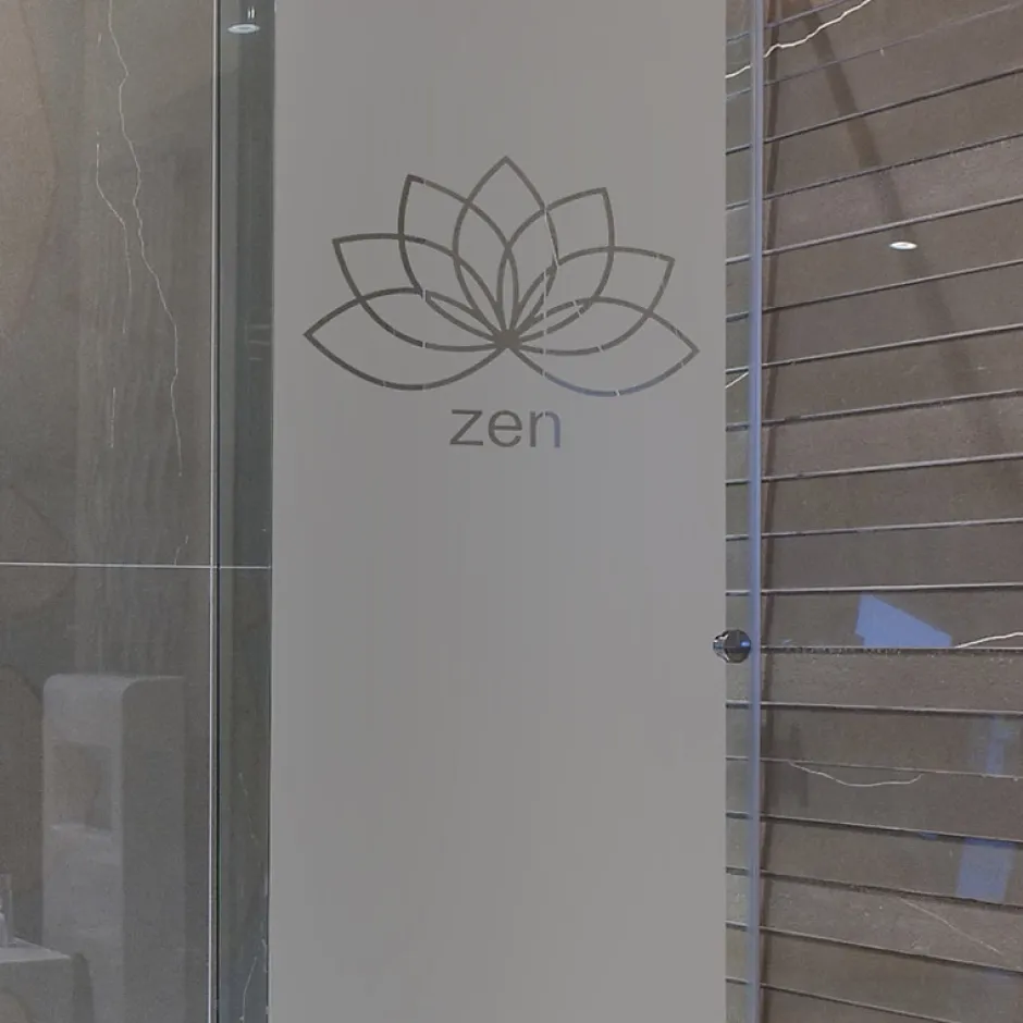 Ambiance Sticker Film Fenêtre Anti Regard Occultant - ZEN FLEUR DE LOTUS - Stickers Autocollant Brise-Vue pour Vitre & Porte de Douche - 185x55cm