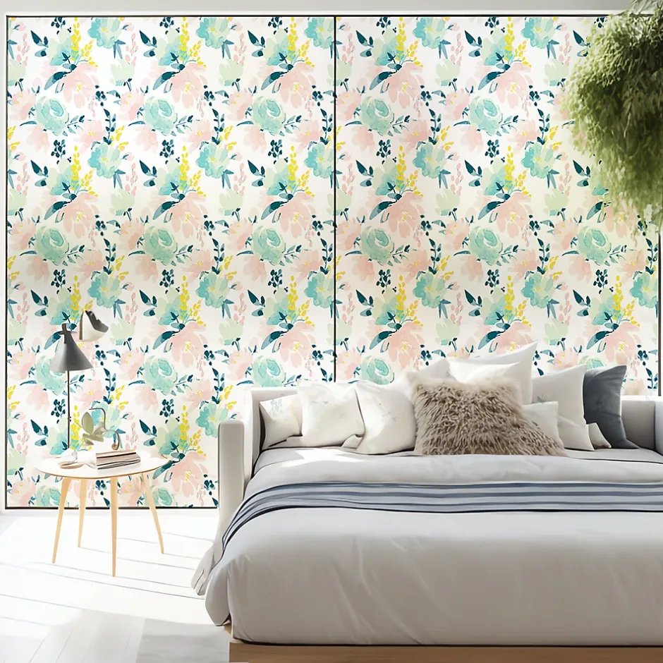 Film Fenêtre Anti Regard Occultant - COMPOSITION FLORALE XL - Stickers pour Vitres & Porte de Douche - 40X200cm-Ambiance Sticker