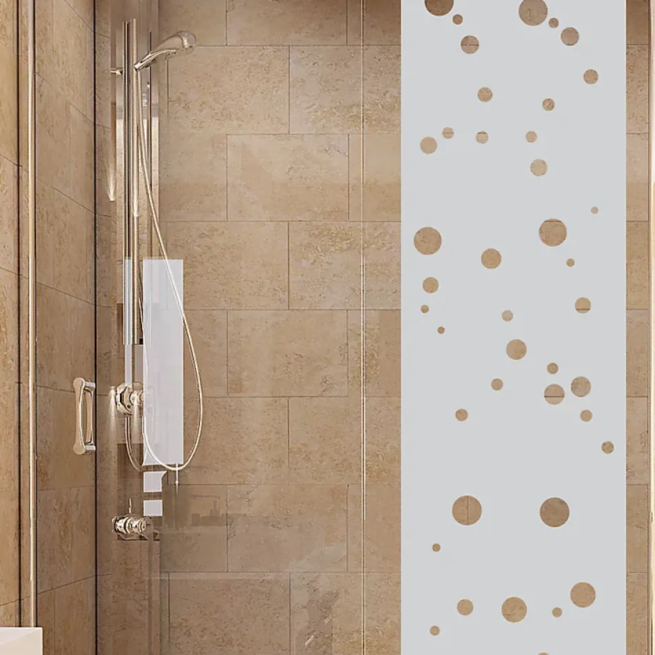 Ambiance Sticker Film Fenêtre Anti Regard Occultant - PETITES BULLES - Stickers Autocollant Brise-Vue pour Vitre & Porte de Douche - 200X55cm