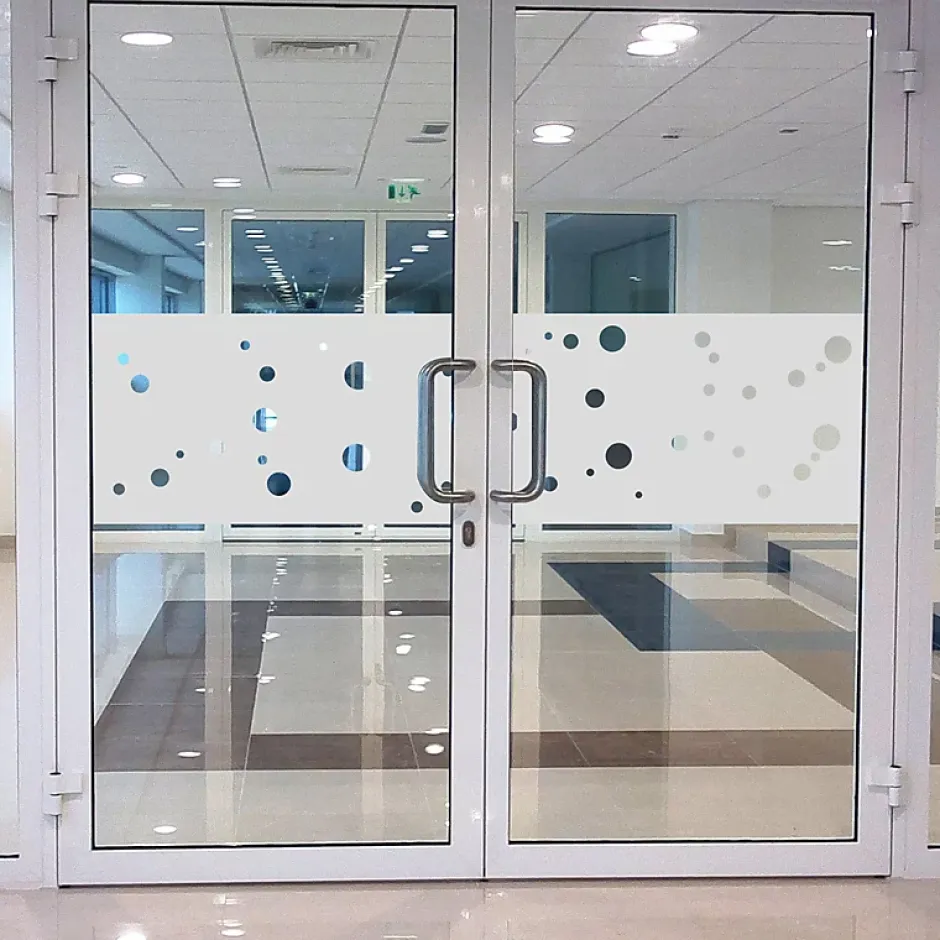 Ambiance Sticker Film Fenêtre Anti Regard Occultant - PETITES BULLES - Stickers Autocollant Brise-Vue pour Vitre & Porte de Douche - 200X55cm