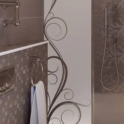 Ambiance Sticker Film Fenêtre Anti Regard Occultant - COURBES SÉDUISANTES - Stickers Autocollant Brise-Vue pour Vitre & Porte de Douche - 185x55cm