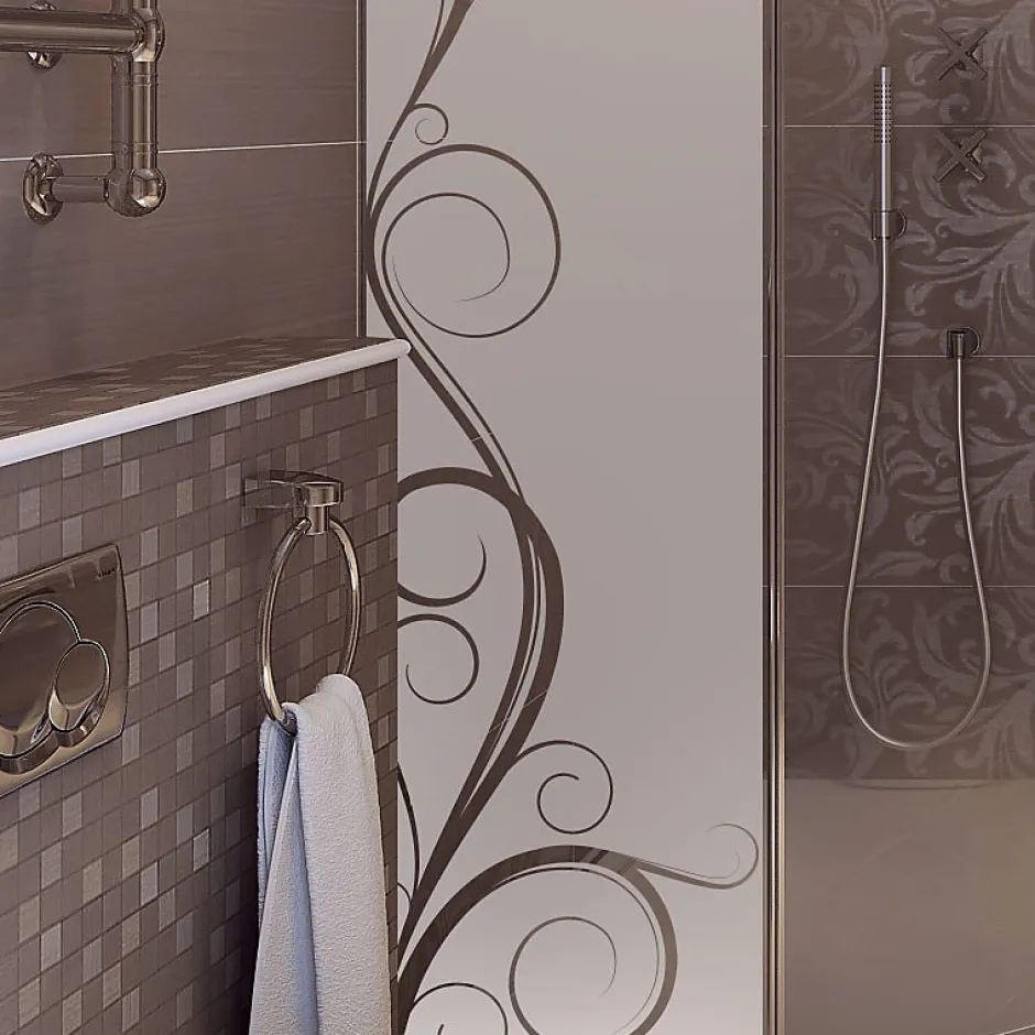 Ambiance Sticker Film Fenêtre Anti Regard Occultant - COURBES SÉDUISANTES - Stickers Autocollant Brise-Vue pour Vitre & Porte de Douche - 185x55cm