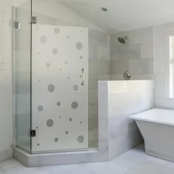Ambiance Sticker Film Fenêtre Anti Regard Occultant - PETITES BULLES - Stickers Autocollant Brise-Vue pour Vitre & Porte de Douche - 110x55cm