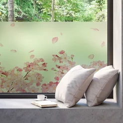 Film Fenêtre Anti Regard Occultant - FLEURS DE CERISIER - Stickers pour Vitres & Porte de Douche - 40x100cm-Ambiance Sticker New