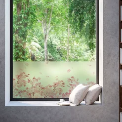 Film Fenêtre Anti Regard Occultant - FLEURS DE CERISIER - Stickers pour Vitres & Porte de Douche - 40x100cm-Ambiance Sticker New