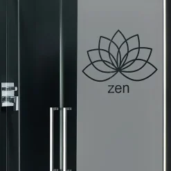 Film Fenêtre Anti Regard Occultant - ZEN FLEUR DE LOTUS - Stickers Autocollant Brise-Vue pour Vitre & Porte de Douche - 120x35cm-Ambiance Sticker Online