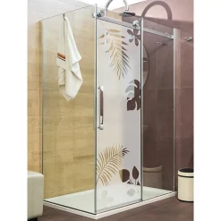 Film Fenêtre Anti Regard Occultant - FEUILLES EXOTIQUES - Stickers Autocollant Brise-Vue pour Vitre & Porte de Douche - 185x55cm-Ambiance Sticker Sale
