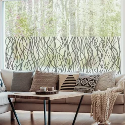 Ambiance Sticker Film Fenêtre Anti Regard Occultant - LIANES SAUVAGES GRIS LONG - Stickers pour Vitres & Porte de Douche - 40X200cm