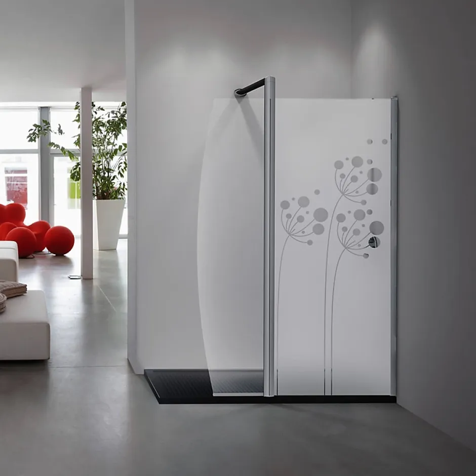 Ambiance Sticker Film Fenêtre Anti Regard Occultant - FLEURS ARTISTIQUES - Stickers Autocollant Brise-Vue pour Vitre & Porte de Douche - 200x75cm