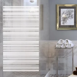 Ambiance Sticker Film Fenêtre Anti Regard Occultant - DESIGN ALIGNÉ - Stickers Autocollant Brise-Vue pour Vitre & Porte de Douche - 80x45cm