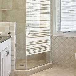 Ambiance Sticker Film Fenêtre Anti Regard Occultant - DESIGN ALIGNÉ - Stickers Autocollant Brise-Vue pour Vitre & Porte de Douche - 80x45cm