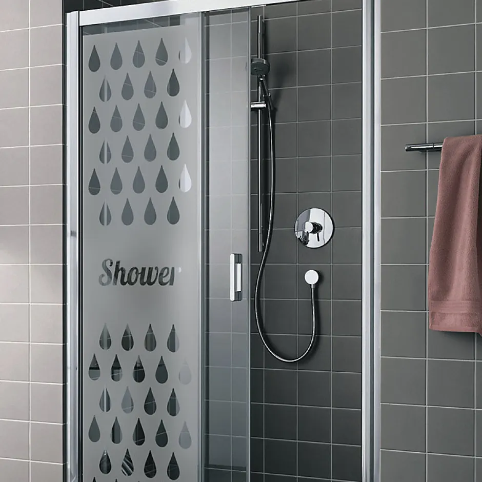 Ambiance Sticker Film Fenêtre Anti Regard Occultant - SHOWER - Stickers Autocollant Brise-Vue pour Vitre & Porte de Douche - 185x55cm