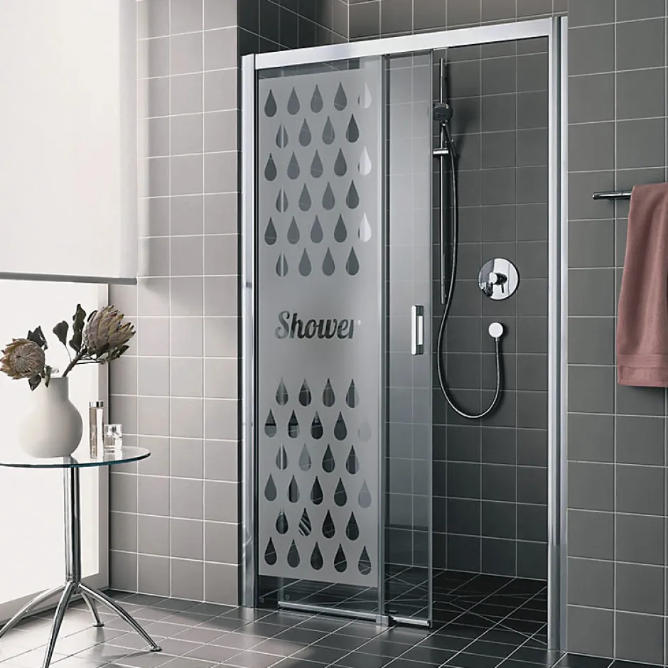 Ambiance Sticker Film Fenêtre Anti Regard Occultant - SHOWER - Stickers Autocollant Brise-Vue pour Vitre & Porte de Douche - 185x55cm