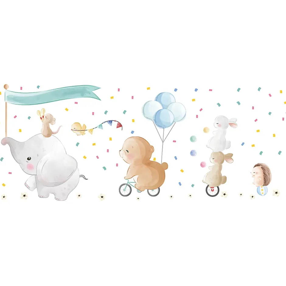 Ambiance Sticker Film Fenêtre Anti Regard Occultant - ÉLÉPHANT ET SES AMIS EN BALADE - Stickers pour Vitres & Porte de Douche - 40x100cm