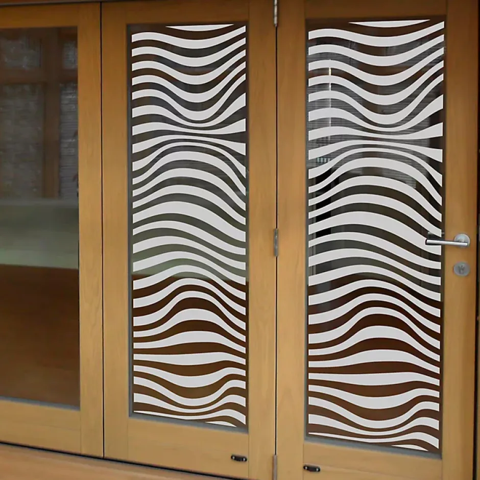 Ambiance Sticker Film Fenêtre Anti Regard Occultant - ILLUSION OPTIQUE - Stickers Autocollant Brise-Vue pour Vitre & Porte de Douche - 55x185cm