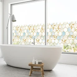 Ambiance Sticker Film Fenêtre Anti Regard Occultant - NID D'ABEILLES CHIC XL - Stickers pour Vitres & Porte de Douche - 40X200cm