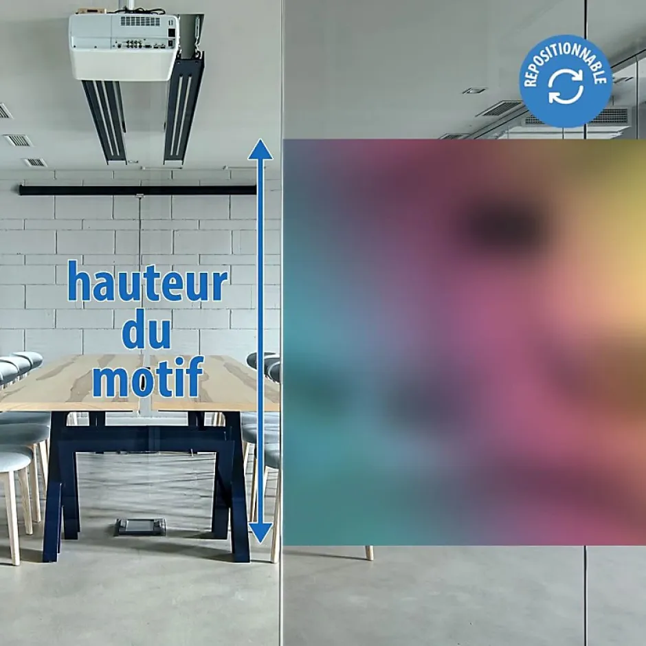 Film électrostatique dichroïque dépoli - 138 cm x 10 m - en Rouleau - DIMEXACT- Sale