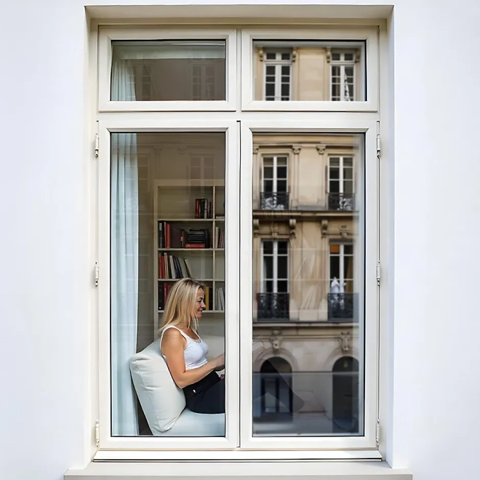 Film miroir sans tain repositionnable pour grand vitrage - alu clair - 120 cm x 1.5 m - en Rouleau - DIMEXACT- New