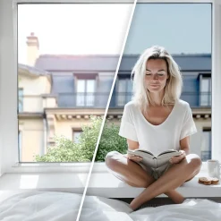 Film miroir sans tain réfléchissant pour petit vitrage vis-à-vis lointain - alu clair - 75 cm x 0.5 m - en Rouleau - DIMEXACT