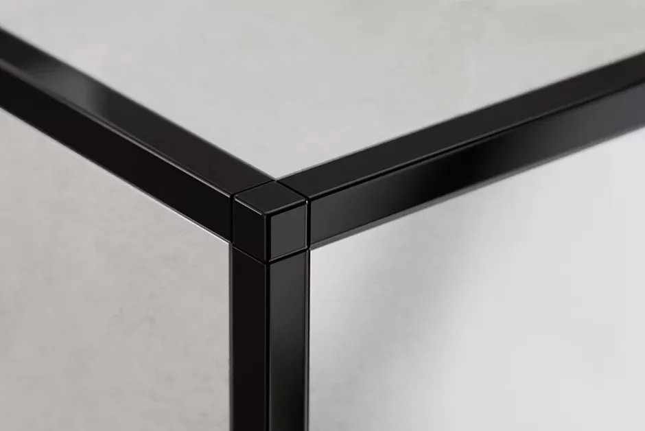 Finition angulaire PQ en acier inoxydable pour profils Noir poli - 10 mm x 10 mm-Ilcom New