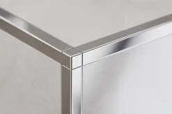 Ilcom Finition angulaire rectifiée PQS en acier inoxydable pour profils Argent poli - 12 mm x 12 mm