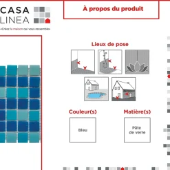 Casa Linéa FRISE GREC PETIT MODELE MISCELLA BLU 1 PIÈCE 15,2 x 30,5 CM CASA LINEA