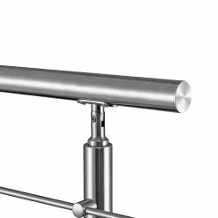 Garde corps en inox 304 a 3 traverses Longueur 200 cm Fixation a plat pour terrasse ou escalier-Saniland Discount