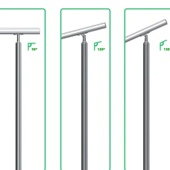 Garde-corps avec main courante, 80cm, en acier inoxydable 304, garde-corps avec 3 traverses, pour intérieur et extérieur-AICA Sanitaire Outlet