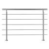 Garde-corps avec main courante, 120cm, en acier inoxydable 304, garde-corps avec 5 traverses, pour intérieur et extérieur-AICA Sanitaire Sale