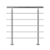 Garde-corps avec main courante, 80cm, en acier inoxydable 304, garde-corps avec 5 traverses, pour intérieur et extérieur-AICA Sanitaire