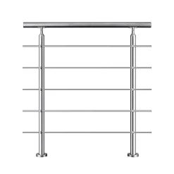 Garde-corps avec main courante, 80cm, en acier inoxydable 304, garde-corps avec 5 traverses, pour intérieur et extérieur-AICA Sanitaire