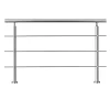 AICA Sanitaire Garde-corps avec main courante, 180cm, en acier inoxydable 304, garde-corps avec 3 traverses, pour intérieur et extérieur