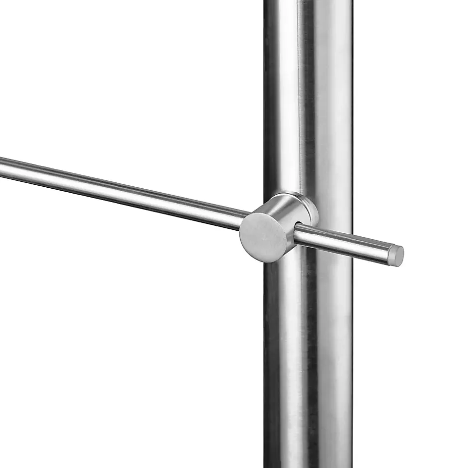 AICA Sanitaire Garde-corps 100cm avec main courante, en acier inoxydable 201, pour intérieur et extérieur, garde-corps avec 3 traverses