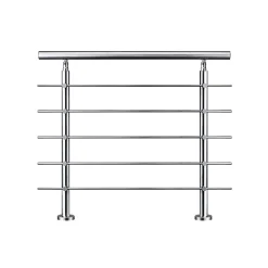 AICA Sanitaire Garde-corps 100cm avec main courante, en acier inoxydable 201, pour intérieur et extérieur, garde-corps avec 5 traverses