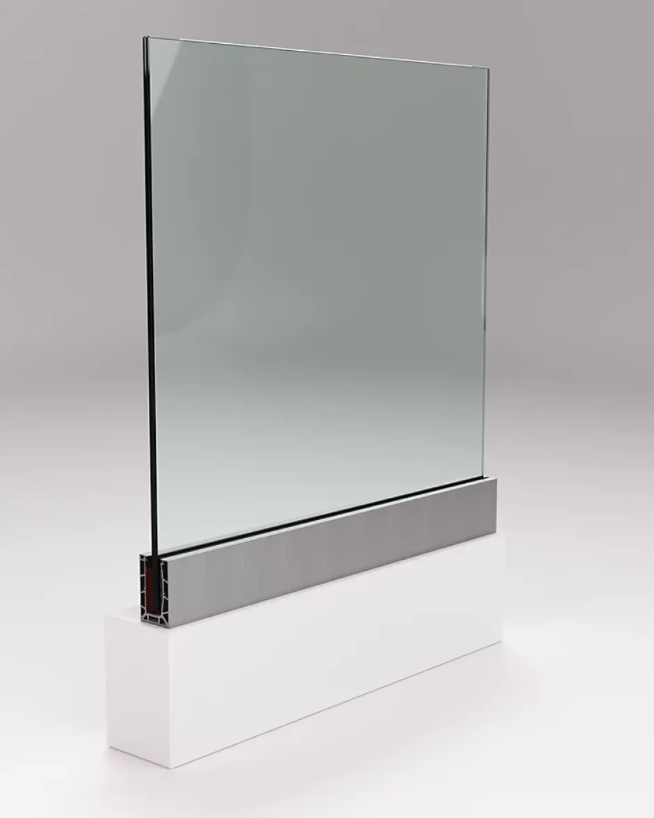 Garde-corps en verre SB360 réglable sur mesure - Anodisé-Sbalu Outlet