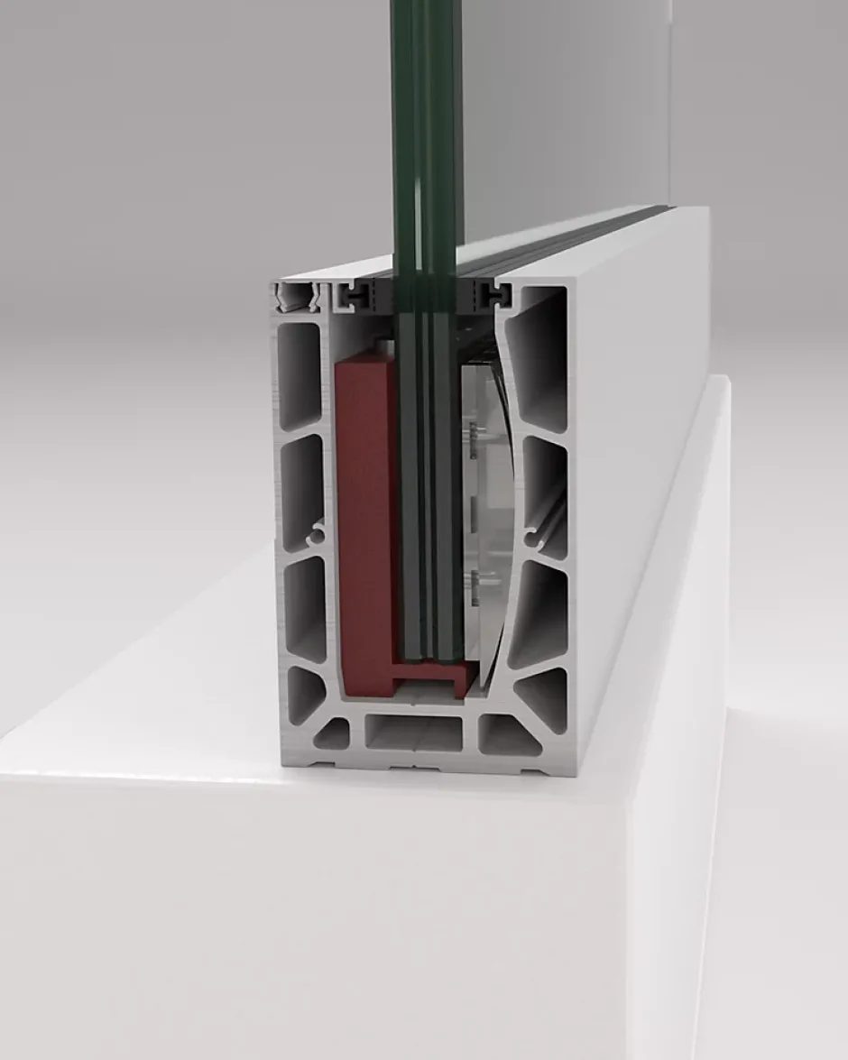 Garde-corps en verre SB360 réglable sur mesure - Anodisé-Sbalu Outlet