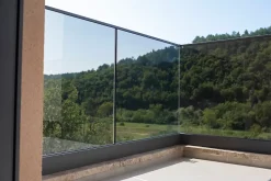 Verrea Garde-corps vitré , Intérieur et Extérieur , Gris Anthracite 7016 satiné , Vitrage feuilleté 88-2 , Fabrication française