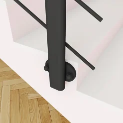 Kit Balustrade 1ml garde-corps avec 5 barreaux fixation à l'anglaise en aluminium noir mat-Grand Verre Sale