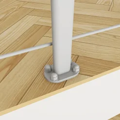 Grand Verre Kit Rambarde 2ml garde-corps avec 5 traverses fixation à plat en aluminium Gris mat