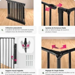 Grille de protection pour cheminée, barrière de sécurité enfant bébé-Tectake Discount