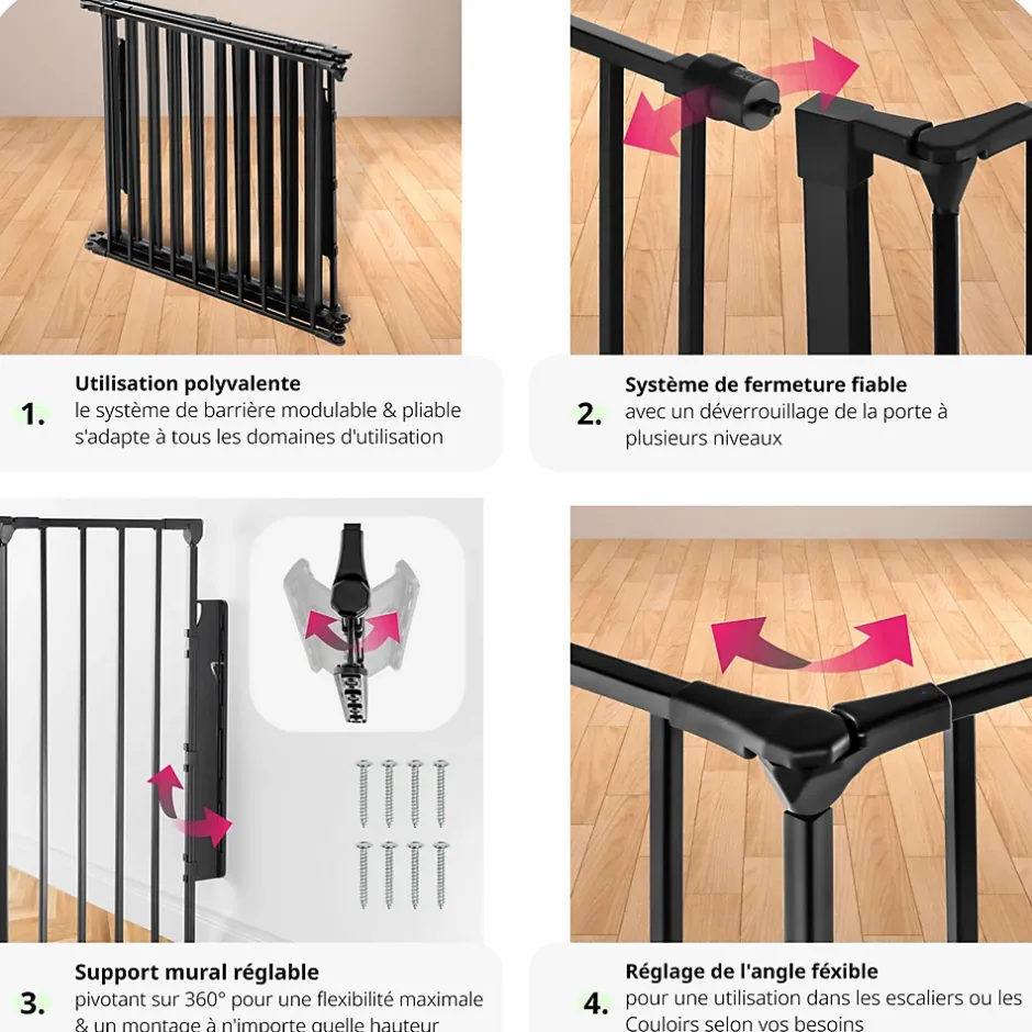 Grille de protection pour cheminée, barrière de sécurité enfant bébé-Tectake Discount