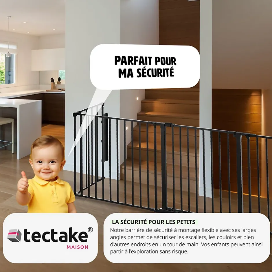 Grille de protection pour cheminée, barrière de sécurité enfant bébé-Tectake Discount