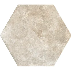 Grès Cérame Premium Format 56x48,5 Intérieur/Extérieur Arlet Taupe Hexagonal Effet Travertin-Lux Mosaic Best