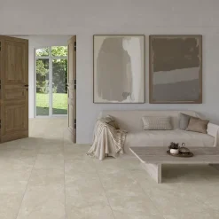 Lux Mosaic Grès Cérame Premium 44x66 cm Intérieur/Extérieur Metz Ivory Base Rectangulaire Effet Pierre avec Technologie SmartGrip