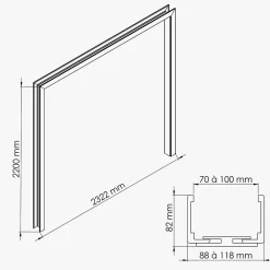 Habillage de Cloison 2.20 m - Blanc-Coulicool Hot
