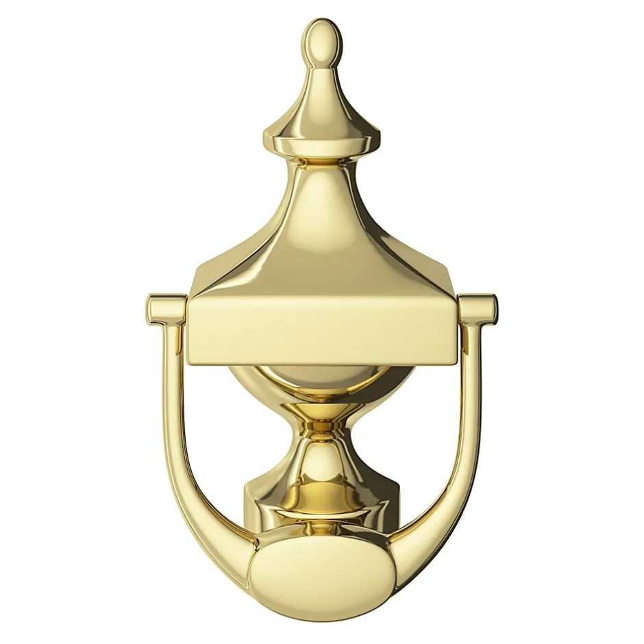 Heurtoir de porte extérieur Tudy effet laiton doré H.180 mm x l.97 mm-GoodHome Online