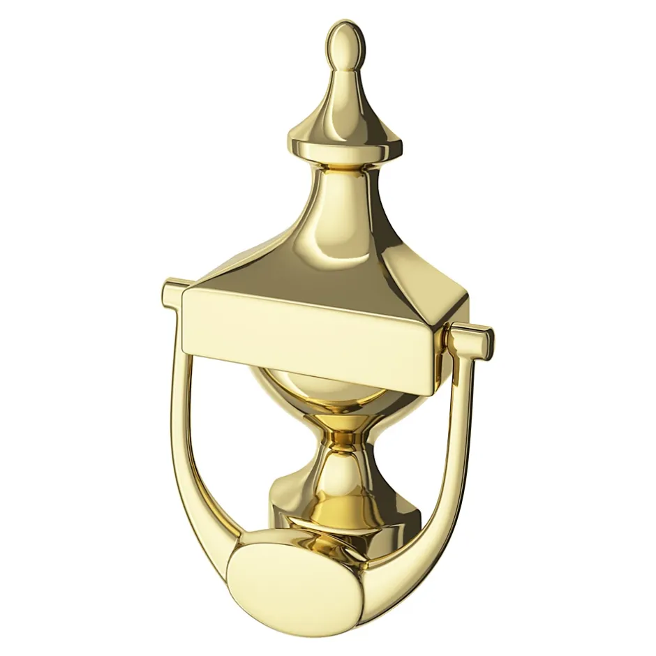 Heurtoir de porte extérieur Tudy effet laiton doré H.180 mm x l.97 mm-GoodHome Online
